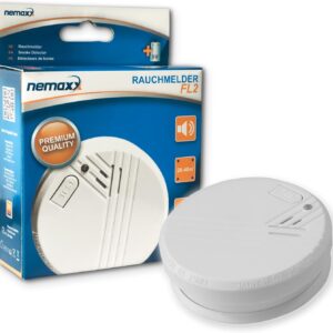 Nemaxx 6797 FL2 Rauchmelder-hochwertiger Rauchwarnmelder nach EN 14604 mit sensibler fotoelektrischer Technologie + 6X Magnethalterung, 6er-Paket, 6 Stück