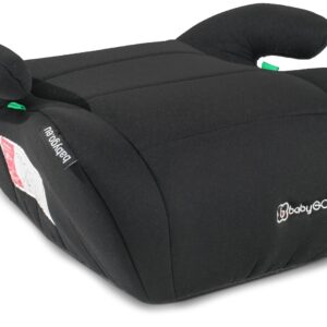 babyGO Sitzerhöhung Booster nach neuer I-Size Norm – Kindersitzerhöhung – Kindersitz/Autositz für Kinder (125-150 cm) Schwarz