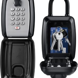 Balala SchlüSselkasten mit Zahlenschloss, SchlüSsel Tresor Safe Outdoor mit BüGe Wandmontage & HäNgend, Key Box mit 12 Stelligem, Wasserdicht Rostfrei GroßE SchlüSselbox FüR Haus Garagen Airbnb Schule