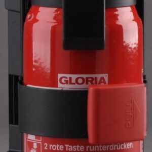 1kg Gloria ABC Pulver Feuerlöscher mit Manometer und Wandhalterung