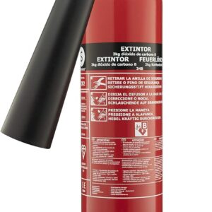 Smartwares CO2-Feuerlöscher – 2 kg – für A- & C-Feuer – Geeignet für elektrische Feuer – Inklusive Halterung – FEX-15621