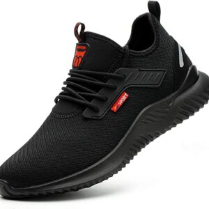 JACKSHIBO Arbeitsschuhe Sicherheitsschuhe Herren Damen Leicht Sportlich Stahlkappenschuhe Atmungsaktiv mit Stahlkappe