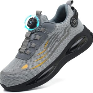 GUDECIUS Sicherheitsschuhe Arbeitsschuhe Herren Damen Leicht Stahlkappenschuhe Drehverschluss Atmungsaktiv Arbeitsschutzschuhe Unisex mit Stahlkappe 38-46 EU