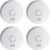 SEBSON Rauchwarnmelder 5 Jahres Batterie, DIN EN 14604, fotoelektrischer Rauchmelder GS536GC, Brandschutz, 4er Pack